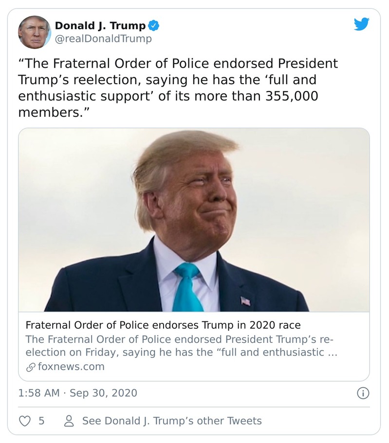 Post image from Donald Trump