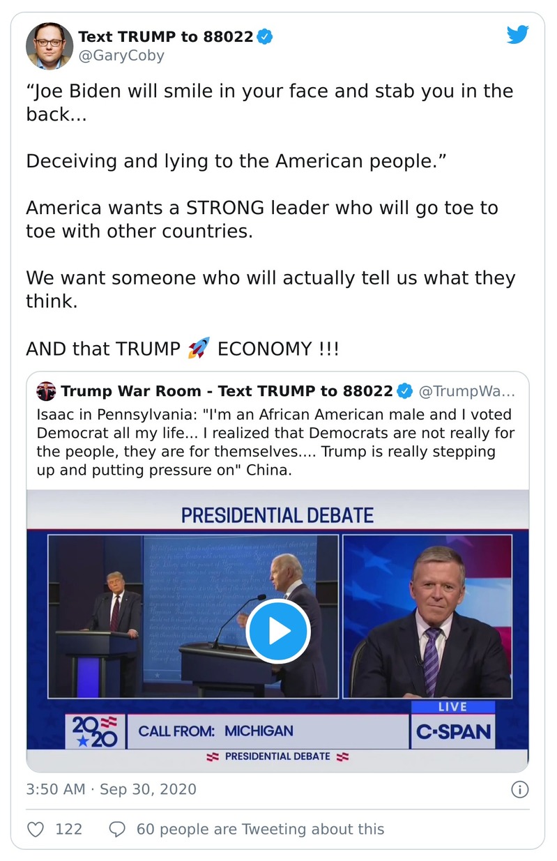 Post image from Donald Trump