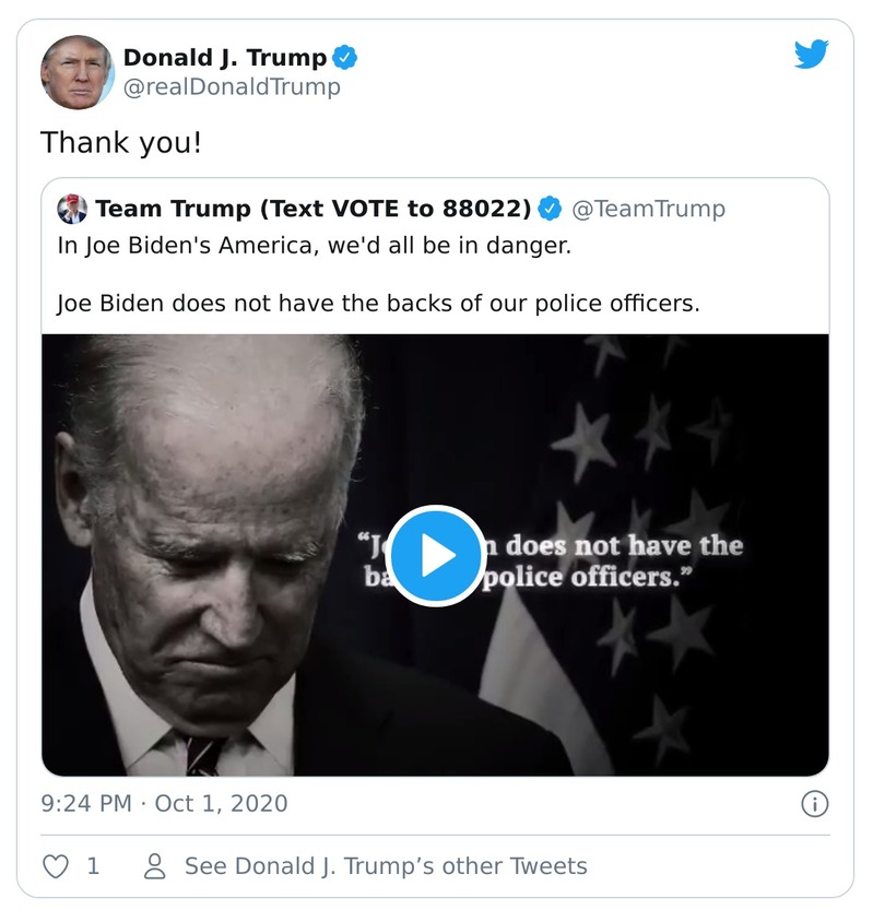 Post image from Donald Trump