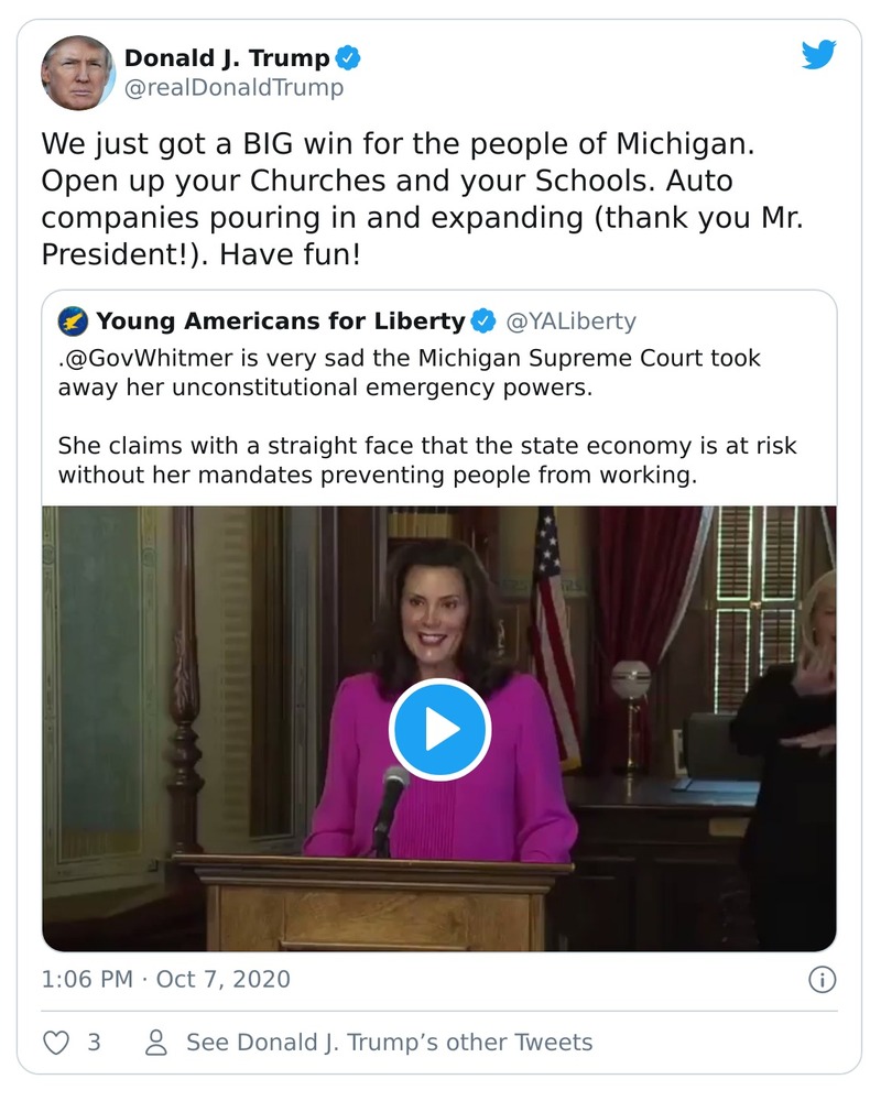 Post image from Donald Trump