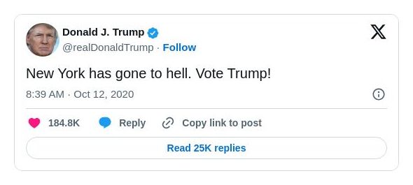 Post image from Donald Trump