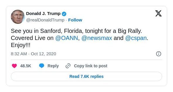 Post image from Donald Trump