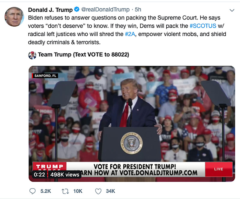 Post image from Donald Trump