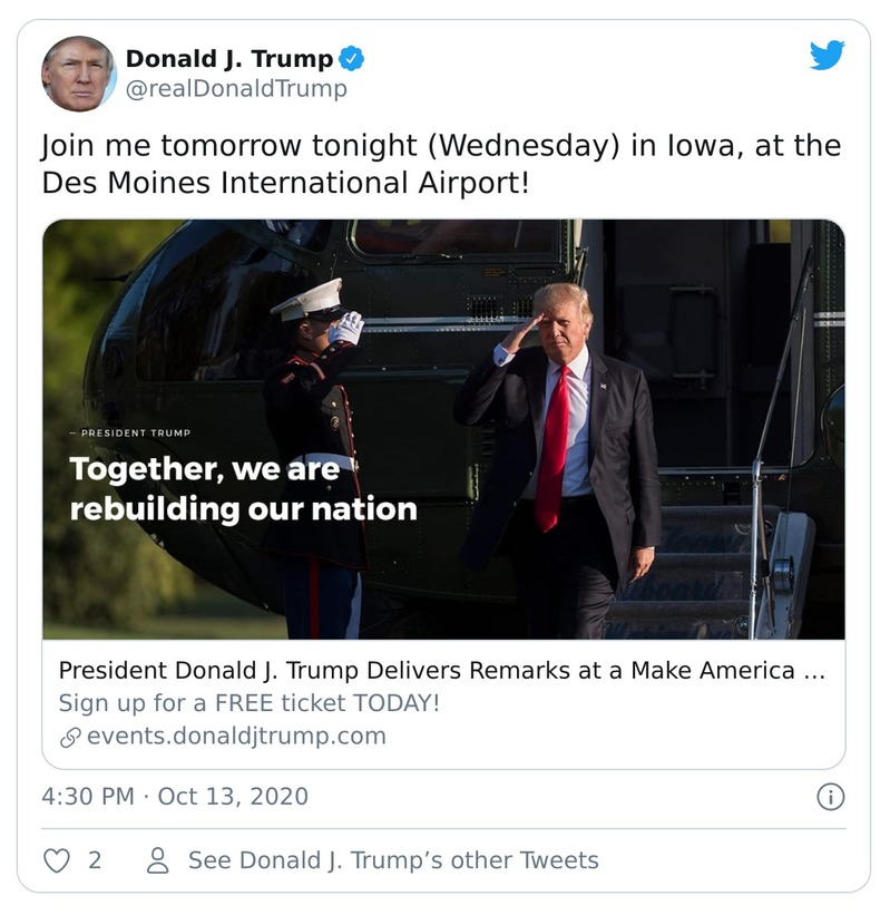 Post image from Donald Trump