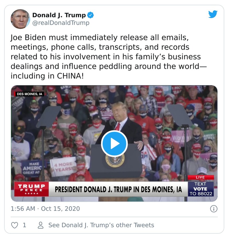 Post preview from Donald Trump