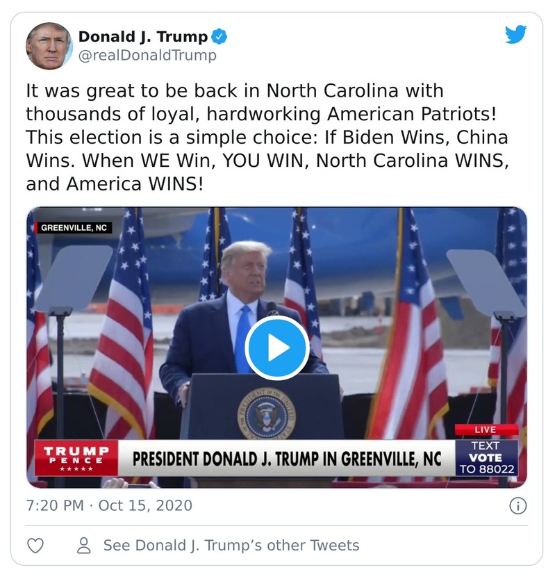 Post preview from Donald Trump