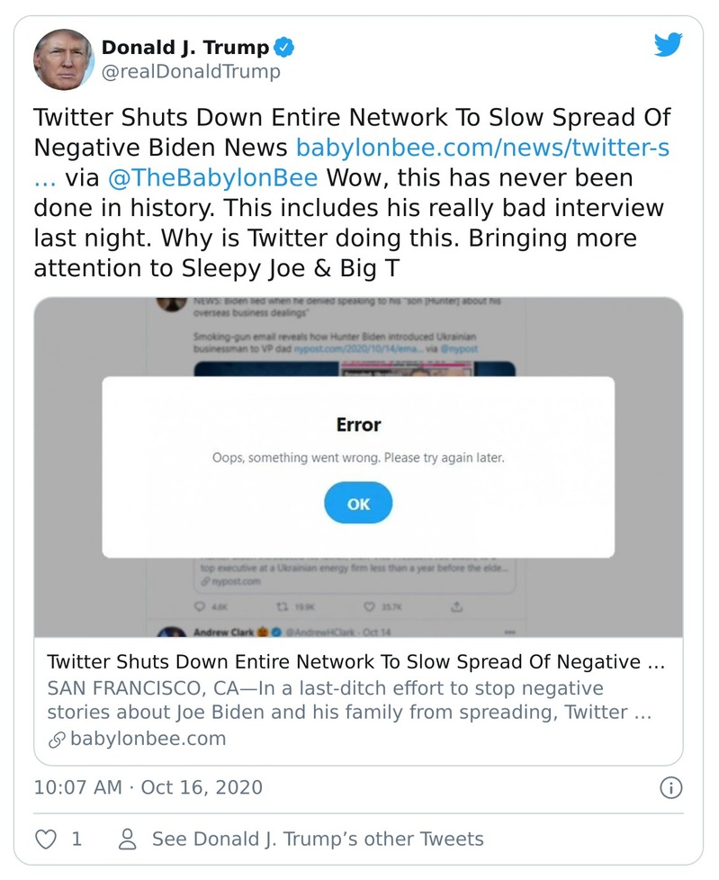 Post image from Donald Trump