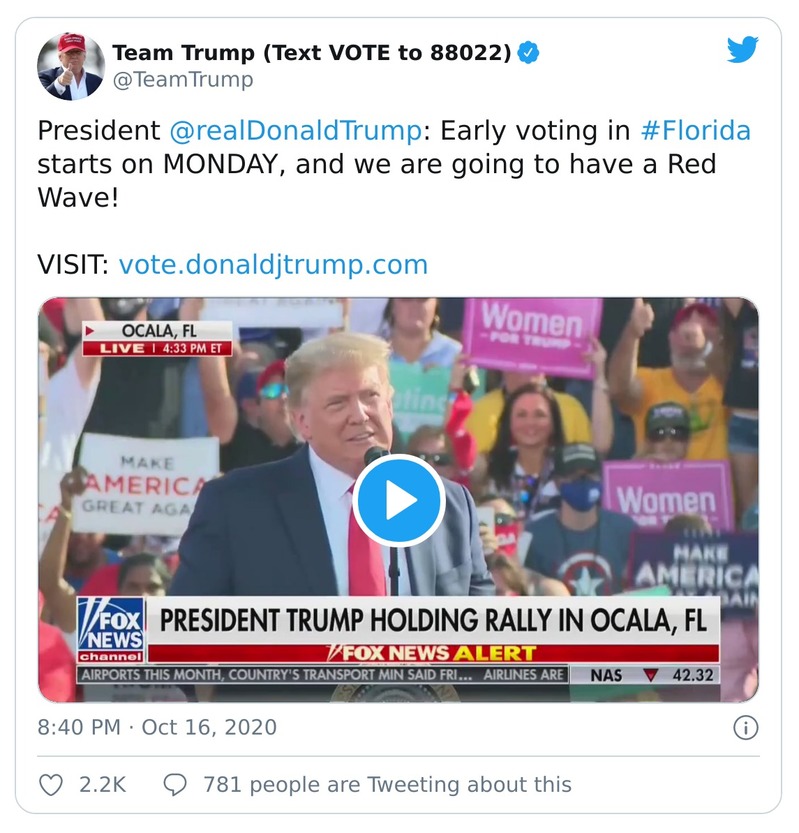 Post image from Donald Trump