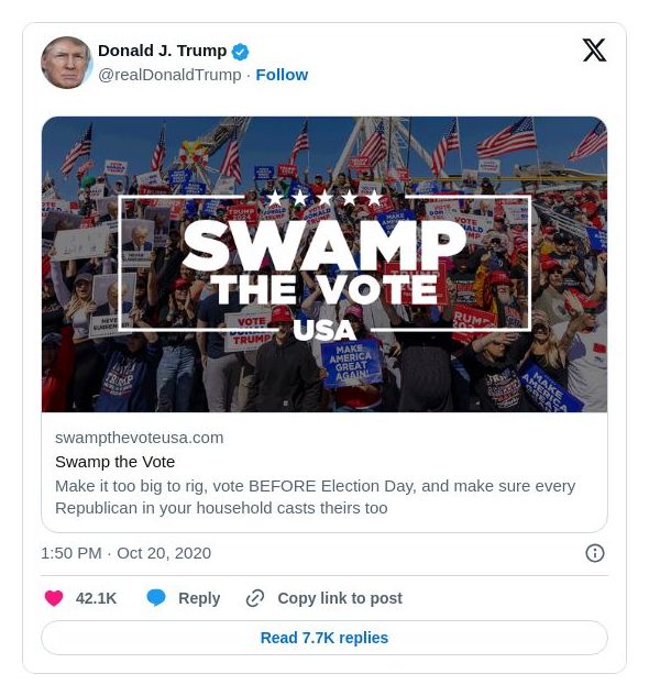 Post image from Donald Trump