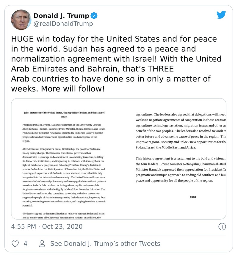 Post preview from Donald Trump