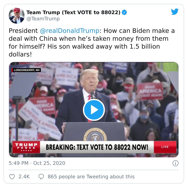 Post preview from Donald Trump