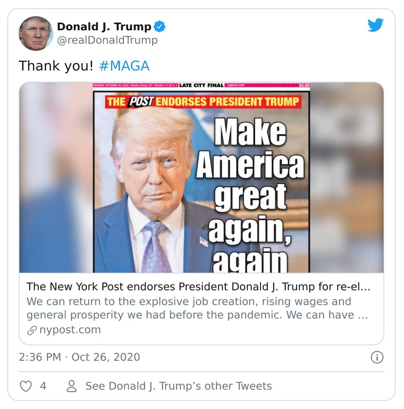 Post image from Donald Trump