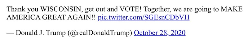 Post image from Donald Trump