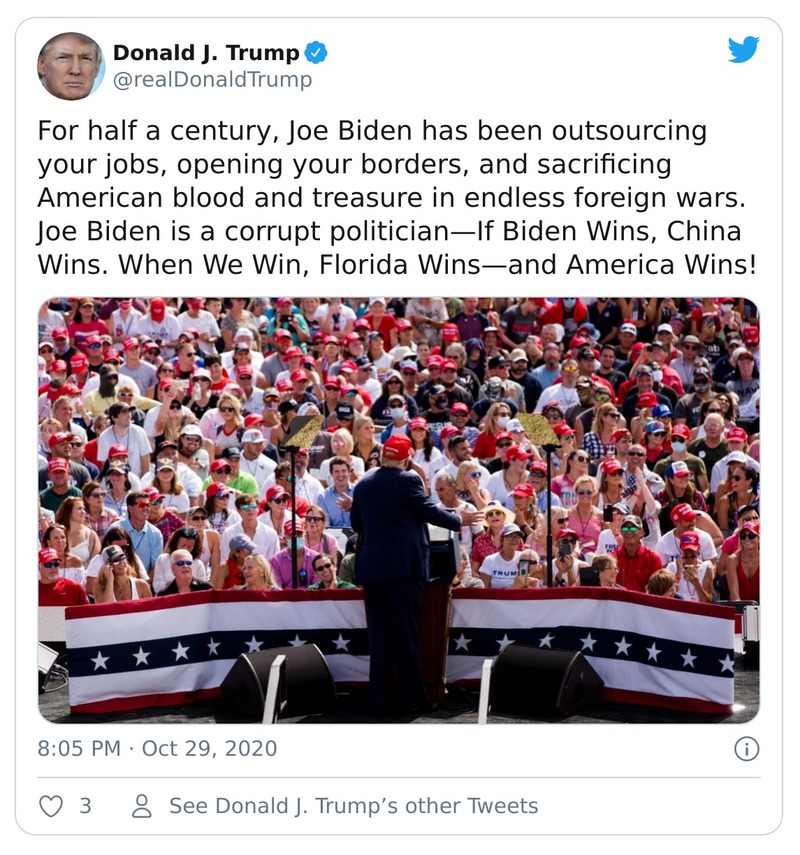 Post preview from Donald Trump