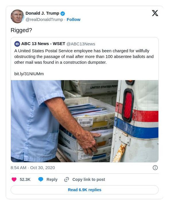 Post image from Donald Trump