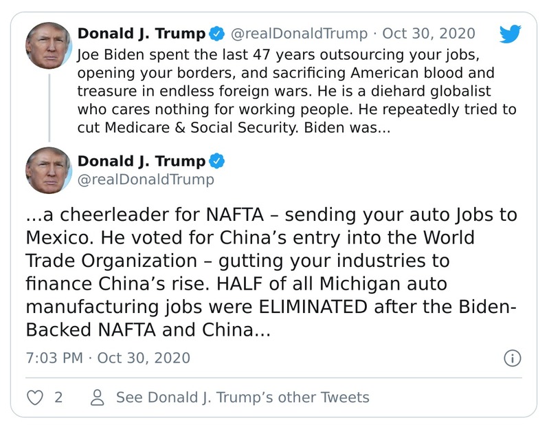 Post preview from Donald Trump