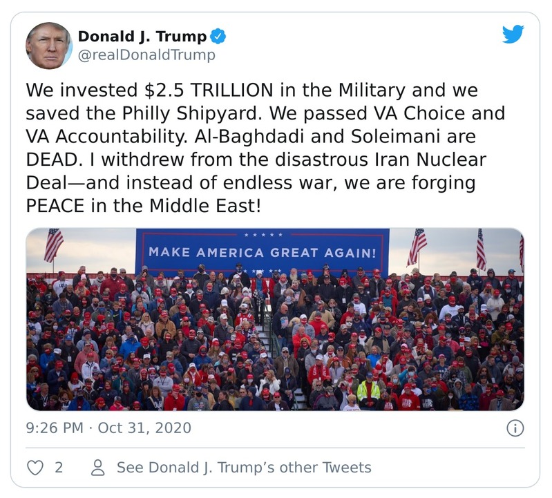 Post preview from Donald Trump