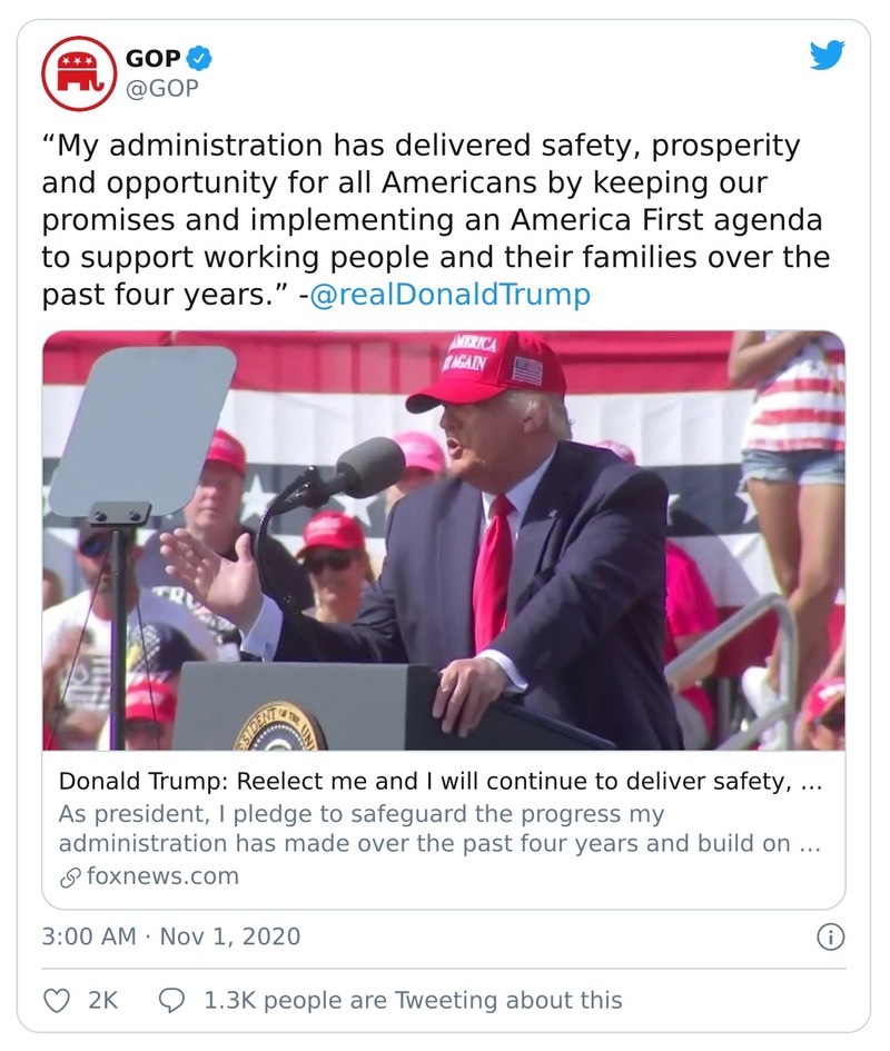 Post image from Donald Trump