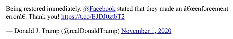 Post image from Donald Trump