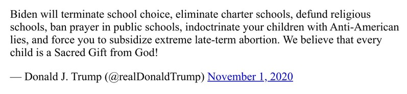 Post image from Donald Trump