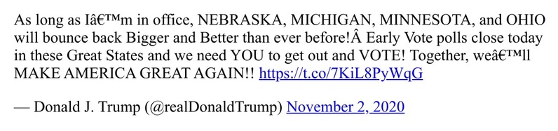 Post image from Donald Trump