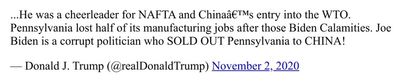 Post preview from Donald Trump