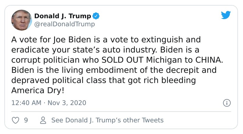 Post preview from Donald Trump