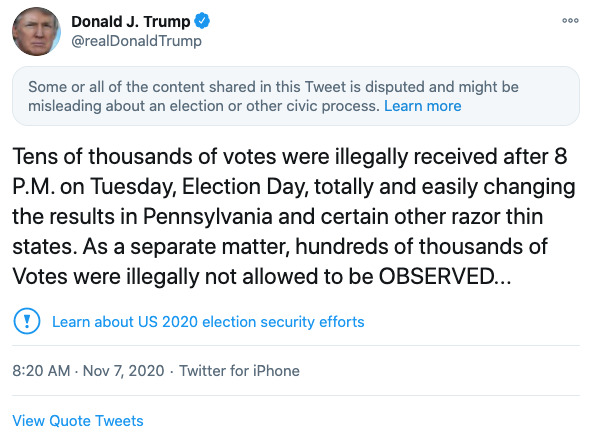 Post image from Donald Trump