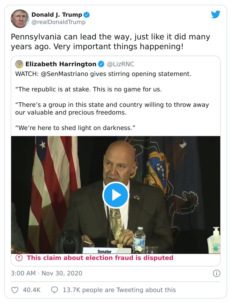 Post image from Donald Trump