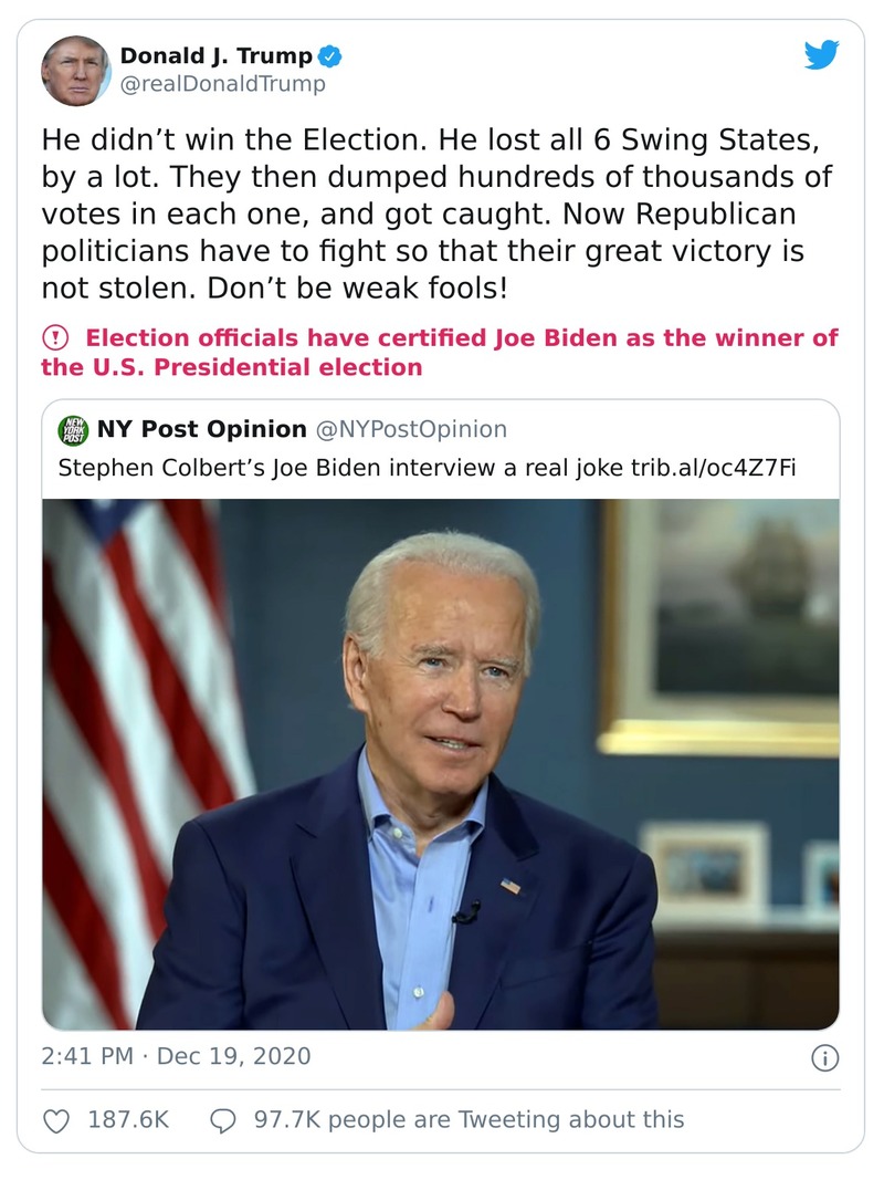 Post image from Donald Trump