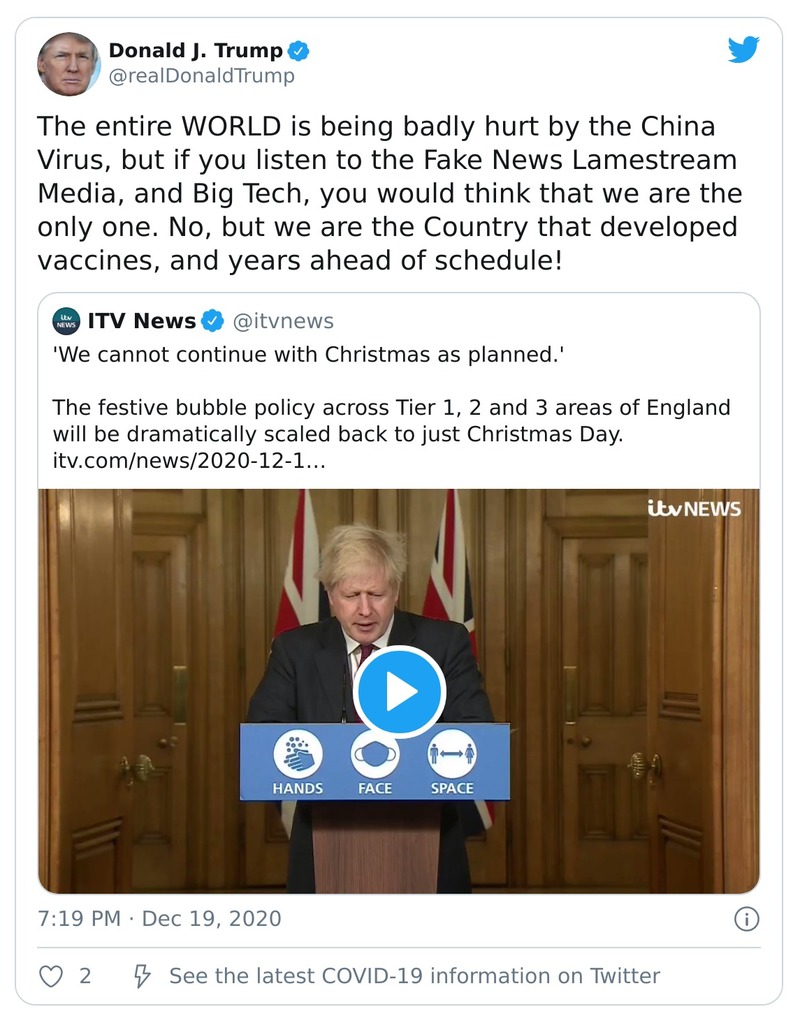 Post preview from Donald Trump