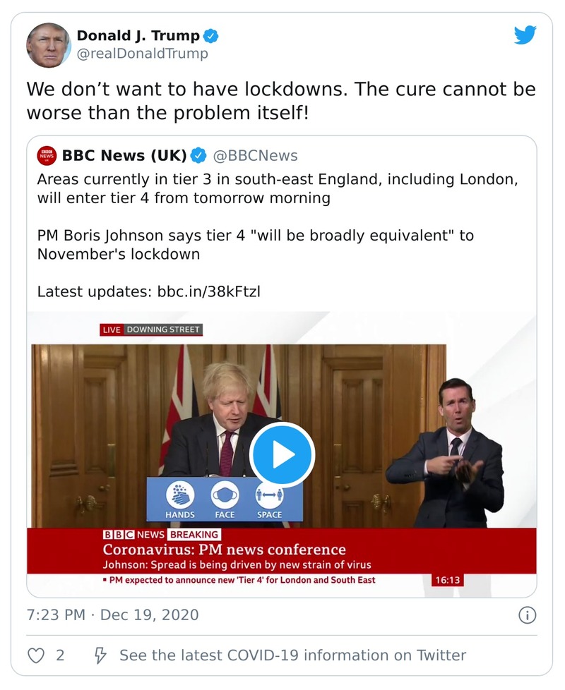 Post image from Donald Trump