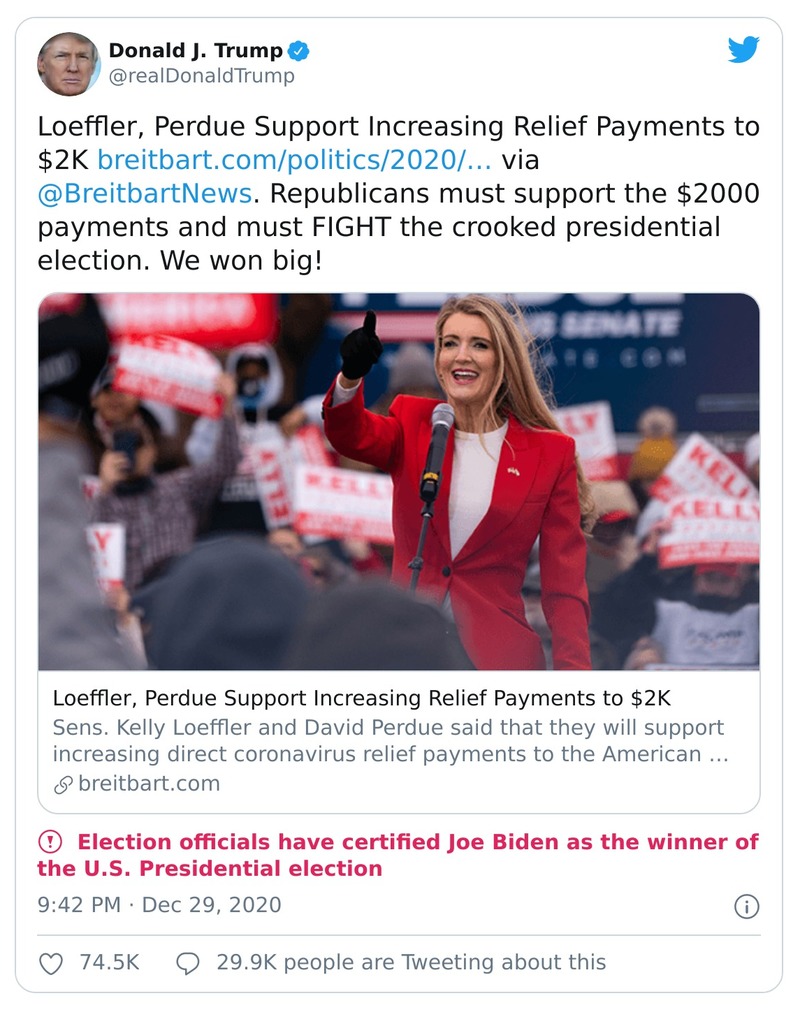 Post image from Donald Trump