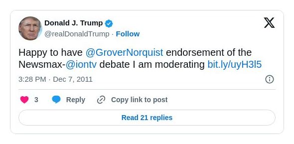 Post image from Donald Trump