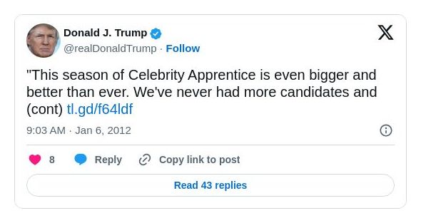 Post image from Donald Trump