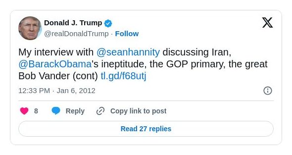 Post preview from Donald Trump