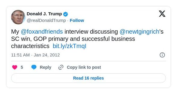 Post image from Donald Trump