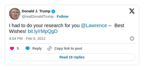 Post image from Donald Trump