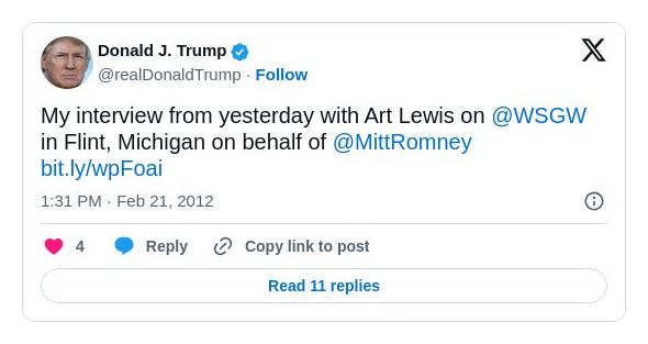 Post image from Donald Trump