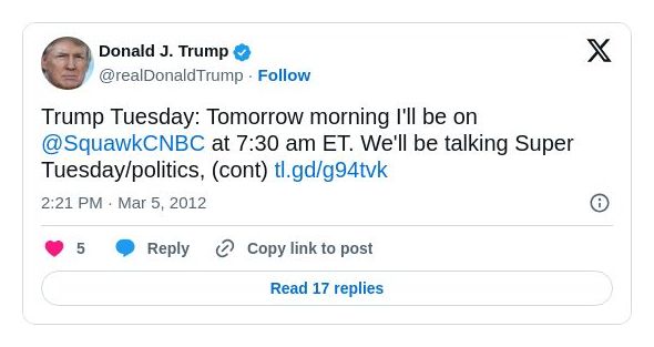 Post image from Donald Trump