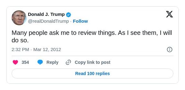 Post image from Donald Trump