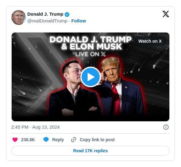 Post image from Donald Trump