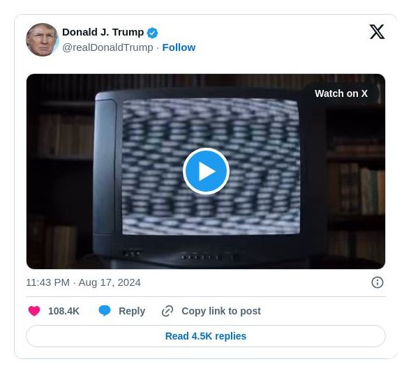 Post image from Donald Trump