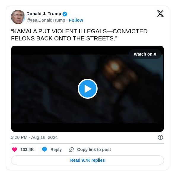 Post image from Donald Trump