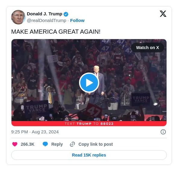 Post image from Donald Trump