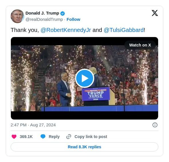 Post image from Donald Trump