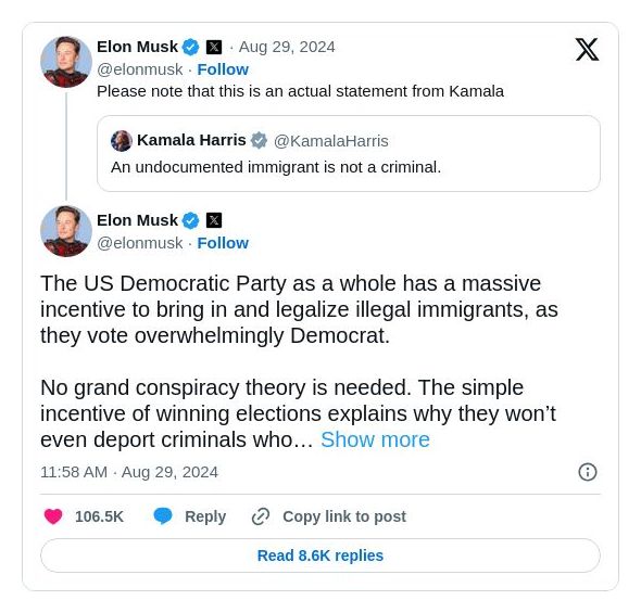 Post image from Donald Trump