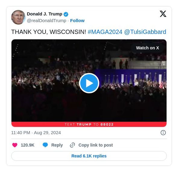 Post image from Donald Trump