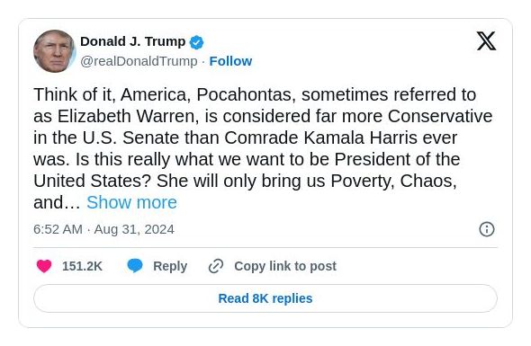 Post image from Donald Trump