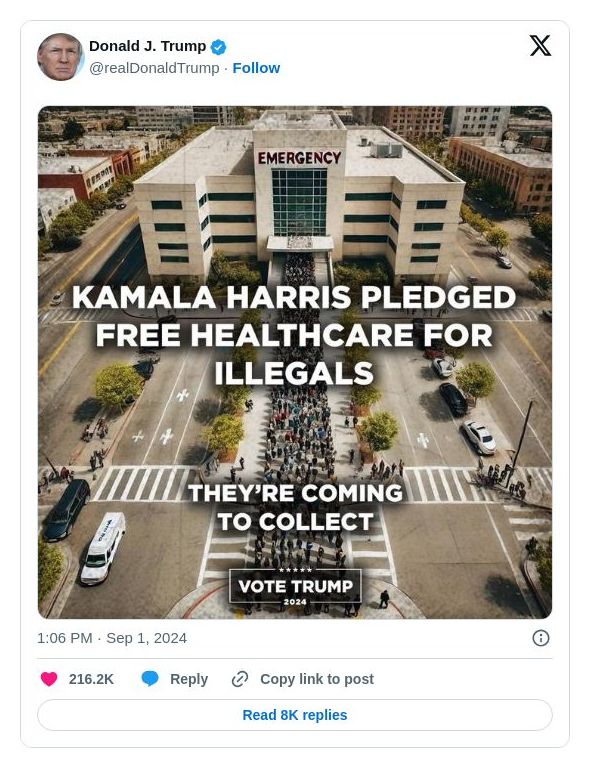 Post image from Donald Trump